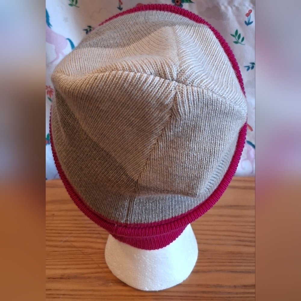 EUC Rag & Bone Addison Pink & Grey 2 Tone Merino Wool Casual Preppy Beanie Hat - Picture 3 of 7